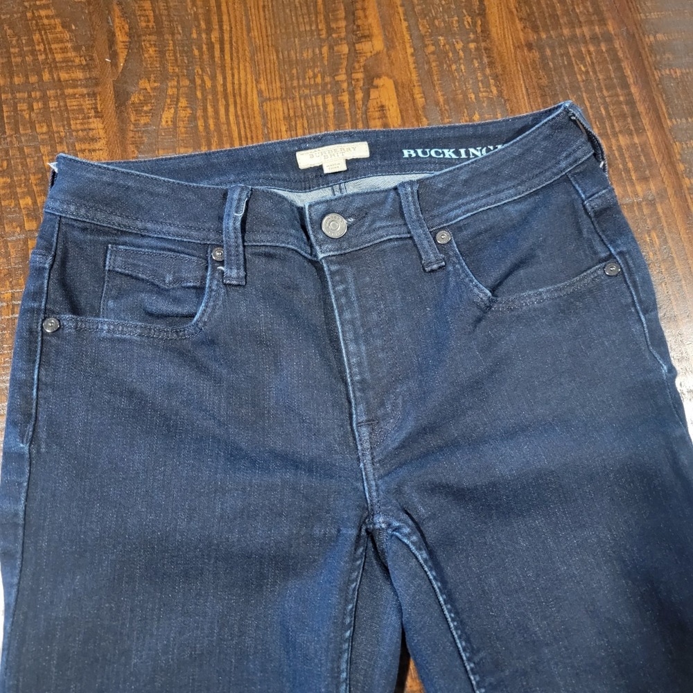 Burberry Brit Womens 28 Blue Jeans Cropped Denim Buckingham Capri Jeans Designer - Picture 7 of 11